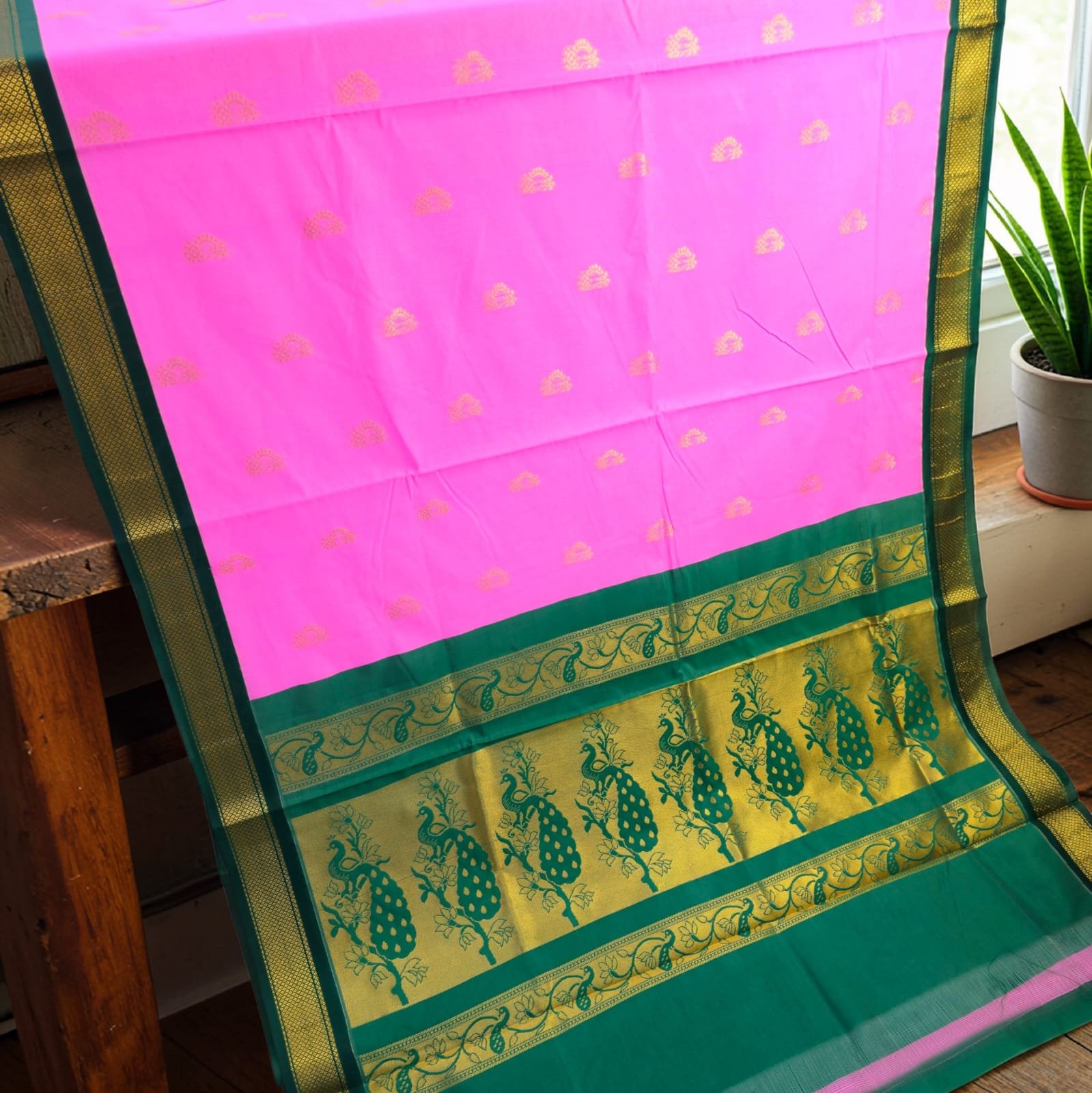 Premium Kanchi Soft Silk Saree Pink